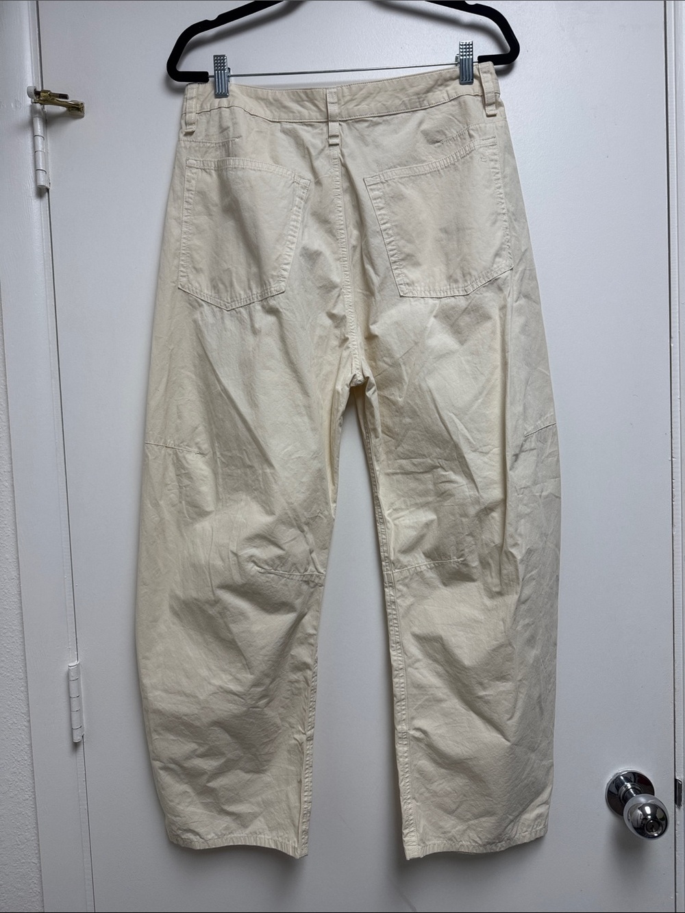 Charlie Cotton Barrel Leg Pants In Cream Rag & Bone Size 10 Trendy Summer Staple - Picture 9 of 9